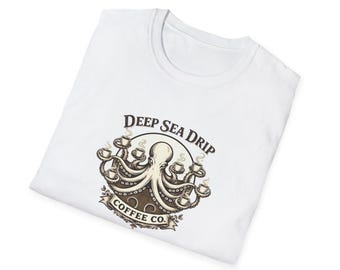 Deep Sea Drip Octopus Coffee Logo T-Shirt | Coffee Co. Shirt