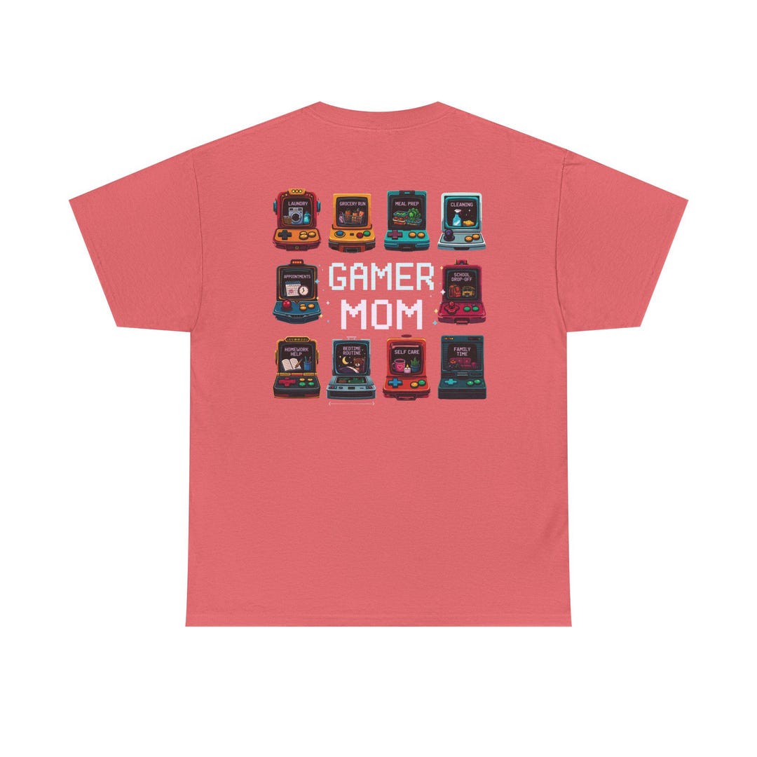 Gamer Mom T-shirt | Pixel Arcade Retro Controllers, Mama Text - Gamer ...