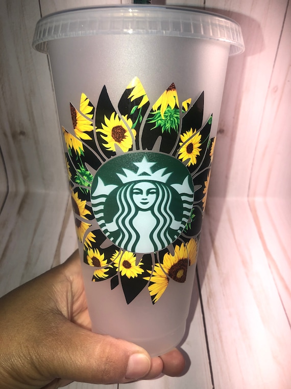 Sunflower Starbucks cup Sunflower Starbucks Cup Custom Etsy