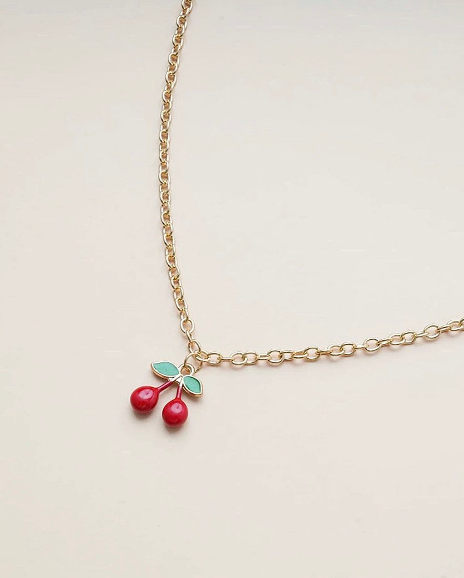 Cherry Pendant Necklace Etsy