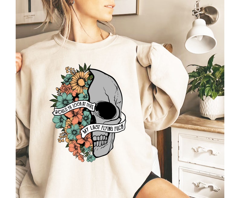 Skull Flower PNG Digital Design Download - Etsy