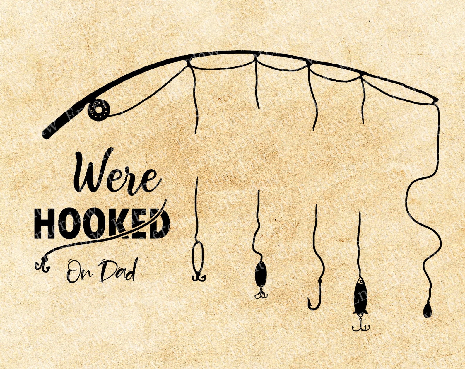Hooked On Daddy SVG Fishing Dad Fishing Pole SVG Etsy
