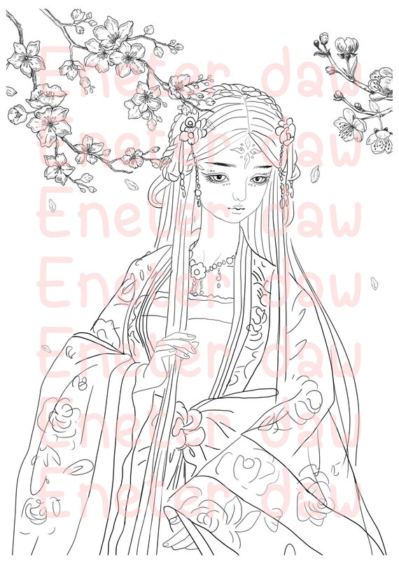 Chinese Woman Coloring Pages / Chinese Girl Coloring Page Coloringcrew