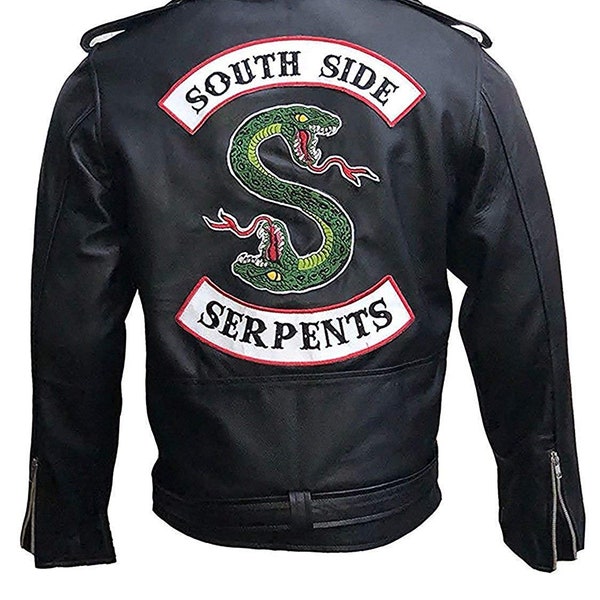 Snake Serpents Black Leather Motorcycle Jacket | Men's Biker Leather Jacket