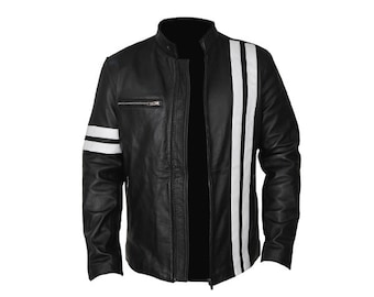 Chaqueta de cuero negra Fast de Vin Diesel Elegante abrigo de - Main Image