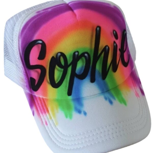 Airbrush Trucker Cap 013 Rainbow Personalised name