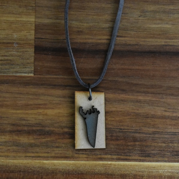 Joshua Tree Rock Crevice Recycled Wood Necklace