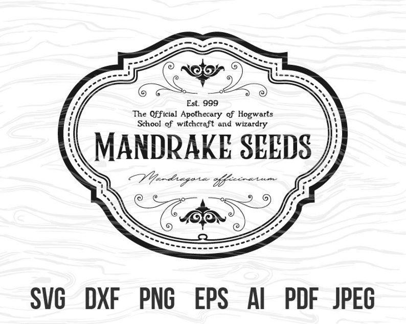 Printable Mandrake Harry Potter Label