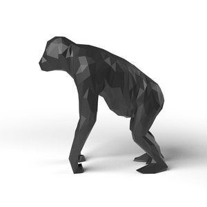 Orangutan Low Polygonal 3D model digital figure STL file for 3D print machine. CNC Router Pla resin printer Diorama