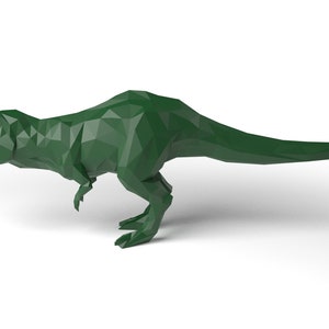 Tyrannosaurus Low Polygonal digital figure STL file for 3D print machine. CNC Router Pla resin printer Diorama