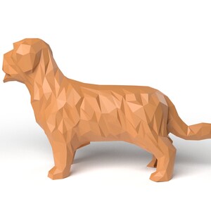 Terrier Low Polygonal digital figure STL file for 3D print machine. CNC Router Pla resin printer Diorama