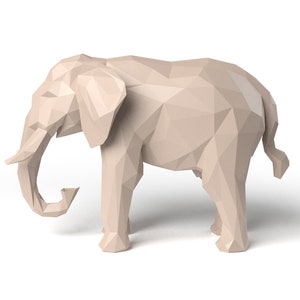 Elephant Low Polygonal 3D model digital figure STL file for 3D print machine. CNC Router Pla resin printer Diorama