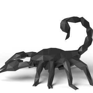Scorpion Low Polygonal 3D model digital figure STL file for 3D print machine. CNC Router Pla resin printer Diorama