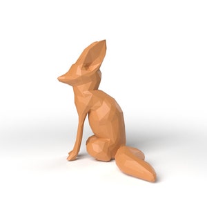 Fenny Low Polygonal 3D model digital figure STL file for 3D print machine. CNC Router Pla resin printer Diorama