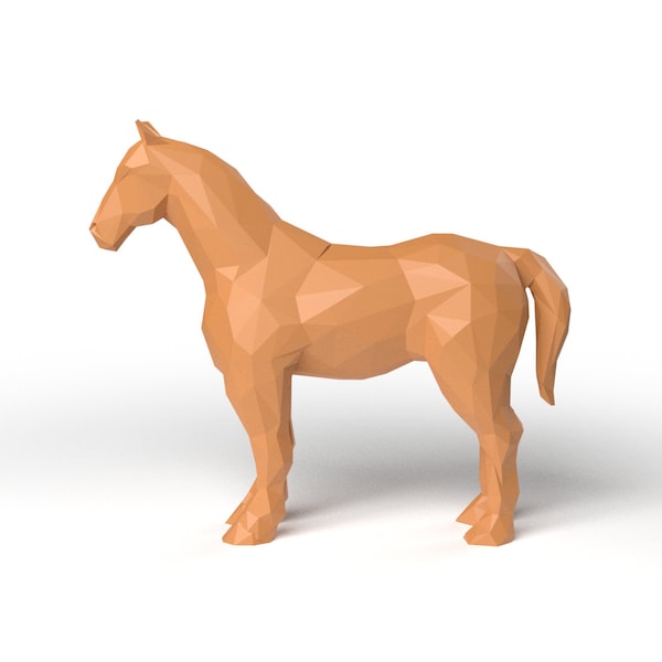 Horse Low Polygonal 3D modèle numérique figure numérique fichier STL pour machine d’impression 3D. Routeur CNC Pla imprimante en résine Diorama