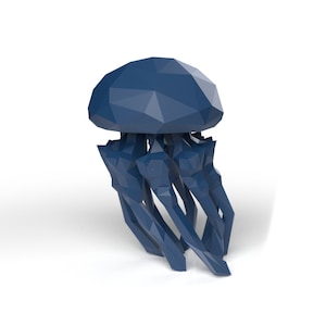 Jellyfish Low Polygonal 3D model digital figure STL file for 3D print machine. CNC Router Pla resin printer Diorama