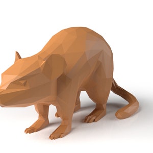 Mouse Low Polygonal digital figure STL file for 3D print machine. CNC Router Pla resin printer Diorama