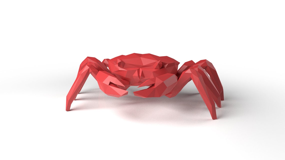 Crab Low Polygonal 3D Model Digital Figure STL File for 3D Print ...