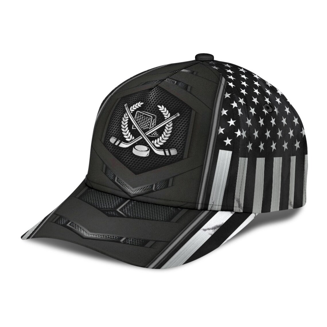 Hockey Flag Silver Carbon Classic Cap Protect Cap Etsy