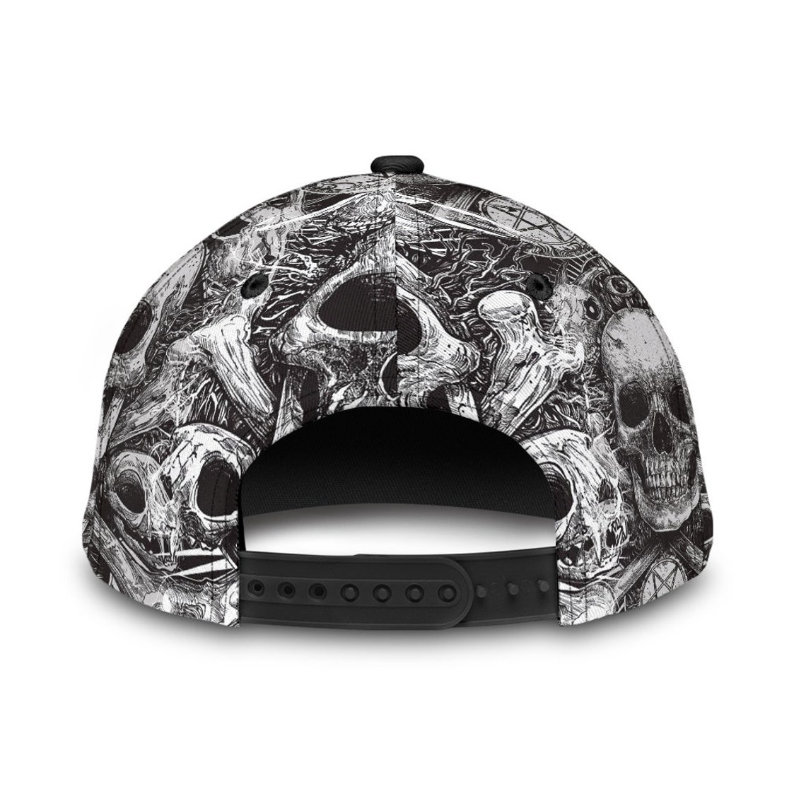 Skull Black And White Classic Cap Awareness Cap Protect Cap Etsy