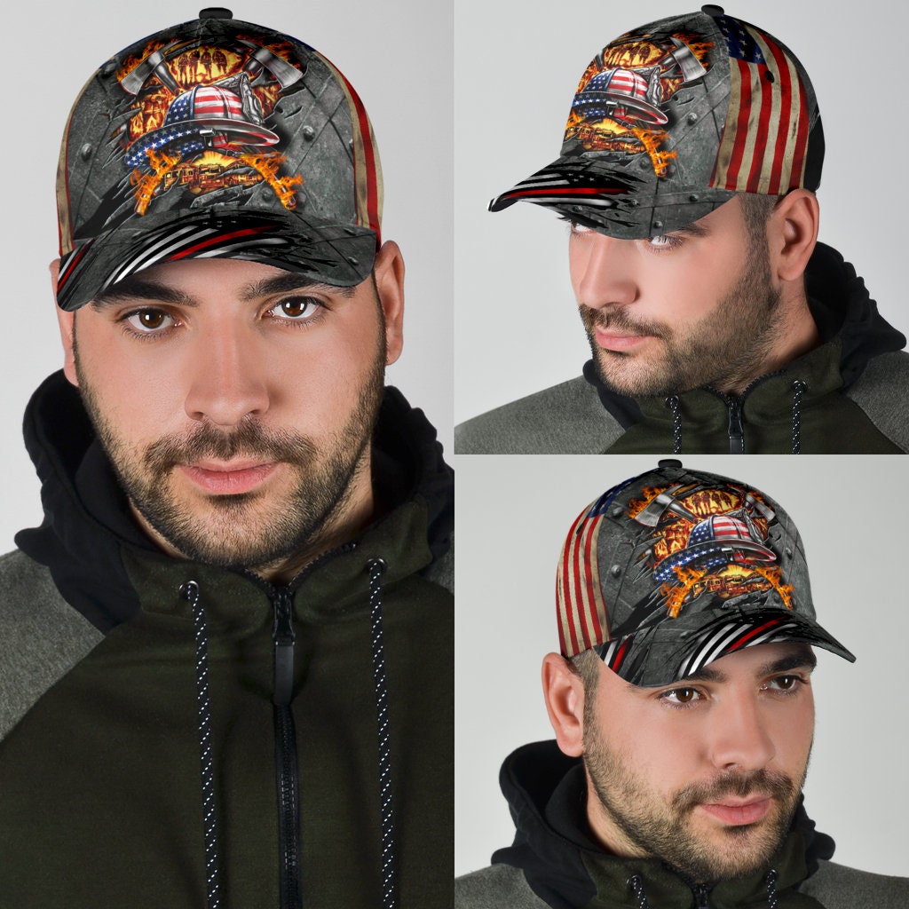 Firefighter Iron Fire Classic Cap Personalized Hat Skull Cap Etsy