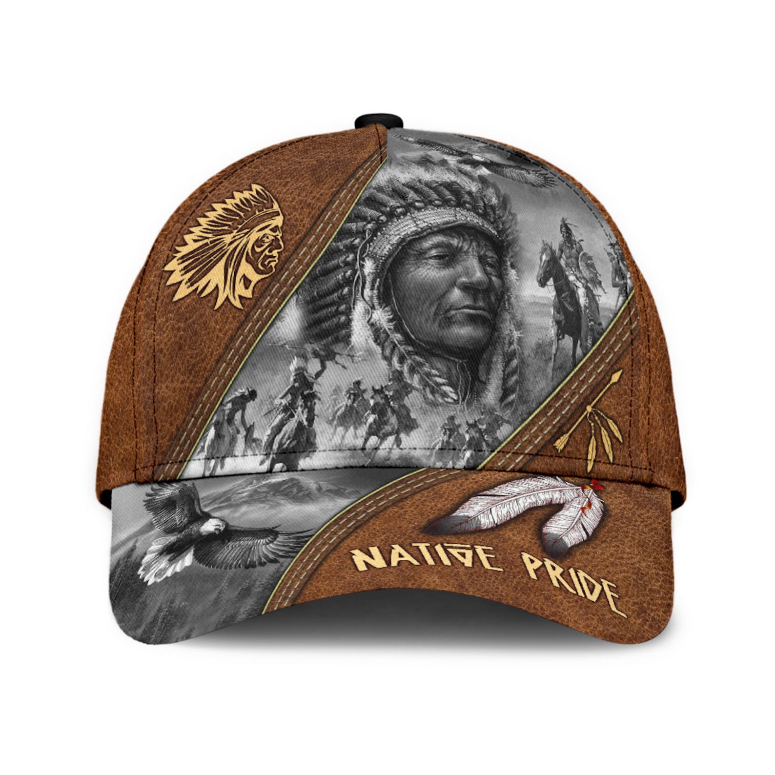 Native Pride Leather Print Classic Cap Fishing Cap Skull Cap Etsy
