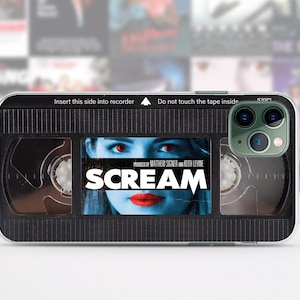 VHS tape iPhone case 15 14 13 12 11 Pro Max 8 Plus, Halloween Google pixel case, Scream Horror movie poster Samsung case S23 S20 S10