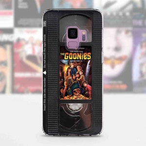 Retro VHS tape iPhone case 15 14 13 12 11 Pro Max 8 Plus, Halloween Google pixel case, The goonies movie poster Samsung case S23 S20 S10