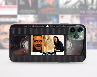 Retro VHS tape iPhone case 15 14 13 12 11 Pro Max 8 Plus, Halloween Google pixel case, The shinning Horror movie poster Samsung case S23 S20