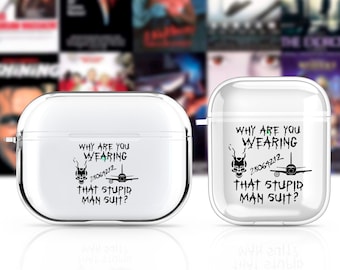 Horror movie print AirPods 1/2 case clear, AirPods Pro case clear, AirPods 3 case, AirPod Keychain case, VHS tapes, Halloween