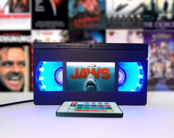 VHS lamp, Retro VHS tapes, Horror movie, Movie poster, Musical comedy, Bestseller, 80s, 90s, Christmas, Halloween, Great gift, Movie print