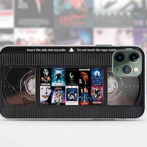 iPhone-skal med filmaffisch, Retro VHS-bandsfodral för Google Pixel, Anpassat Samsung-skal, Personalisering av telefonskal, Skräckfilmstryck