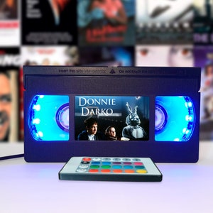 VHS lamp, Retro VHS tapes, Horror movie, Movie poster, Table lamp, Bestseller, 80s, 90s, Christmas, Halloween, Great gift, Movie print