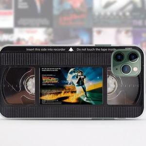 Retro VHS tape iPhone case 15 14 13 12 11 Pro Max 8 Plus, Halloween Google pixel case, Back to the future movie poster Samsung case S23 S20
