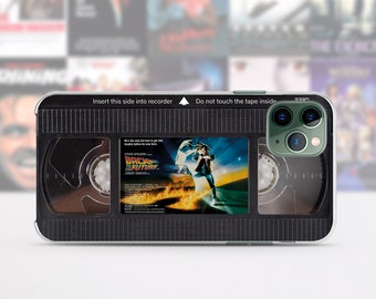 Retro VHS tape iPhone case 15 14 13 12 11 Pro Max 8 Plus, Halloween Google pixel case, Back to the future movie poster Samsung case S23 S20