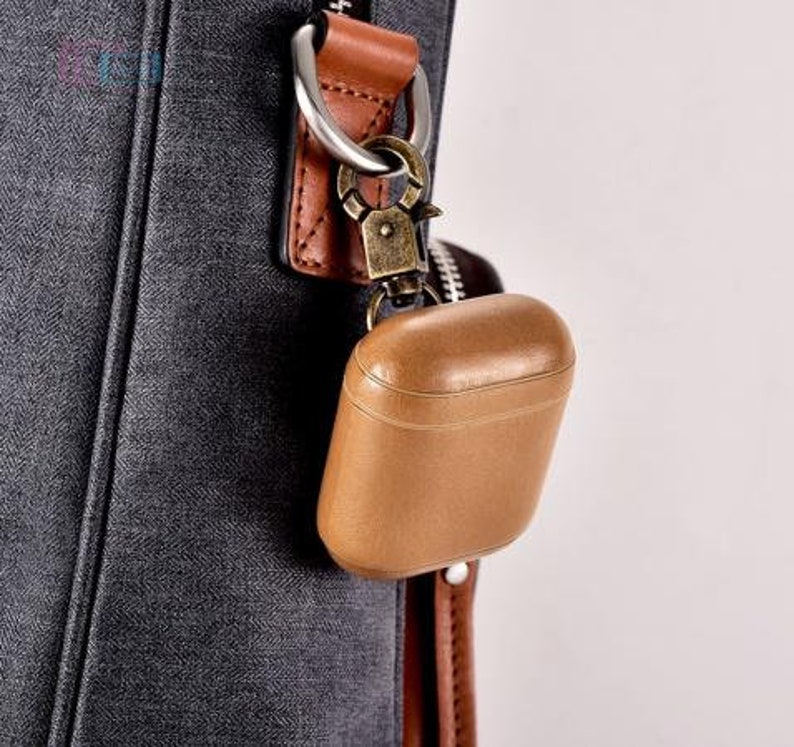 Cute AirPods Vintage Leather case AirPod Keychain case Moon Retro VHS iPhone case