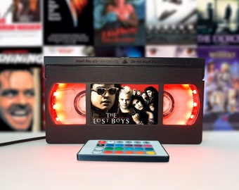 VHS lamp, Retro VHS tapes, Horror movie, Movie poster, Table lamp, Bestseller, 80s, 90s, Christmas, Halloween, Great gift, Movie print