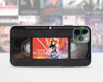 Funda retro con cinta VHS para iPhone 15, 14, 13, 12, 11 Pro Max y 8 Plus, funda de Halloween para Google Pixel, funda con póster de película de terror para Samsung S23, S20 y S10