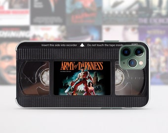 Funda retro con cinta VHS para iPhone 15, 14, 13, 12, 11 Pro Max y 8 Plus, funda de Halloween para Google Pixel, funda con póster de película de terror para Samsung S23, S20 y S10