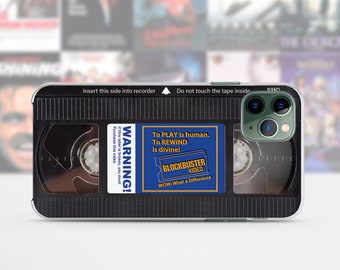 Blockbuster VHS Tape iPhone Hülle 15 14 13 12 11 Pro Max 8 Plus, Halloween Google Pixel Hülle, Horrorfilm Poster Samsung Hülle S24 S23 S20
