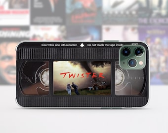 VHS tape iPhone case 15 14 13 12 11 Pro Max 8 Plus, Halloween Google pixel case, Twister movie poster Samsung case S23 S20 S10