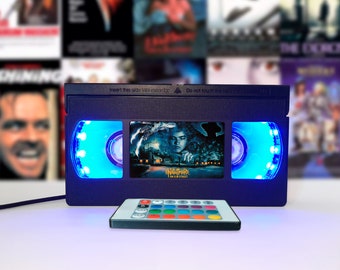 VHS lamp, Retro VHS tapes, Horror movie, Movie poster, Table lamp, Bestseller, 80s, 90s, Christmas, Halloween, Great gift, Movie print