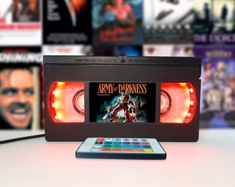 VHS lamp, Retro VHS tapes, Horror movie poster, Musical comedy, Bestseller, 80s, 90s, Christmas, Halloween, Great gift, Blockbuster