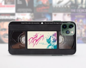 Funda retro con cinta VHS para iPhone 15, 14, 13, 12, 11 Pro Max y 8 Plus, funda de Halloween para Google Pixel, funda con póster de película de terror para Samsung S23, S20 y S10
