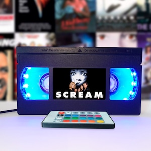 VHS lamp, Retro VHS tapes, Horror movie, Movie poster, Science fiction, Bestseller, 80s, 90s, Christmas, Halloween, Great gift, Movie print