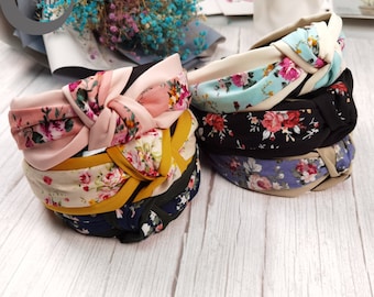 Floral Printing Headband, Knot Headband, Sweet Hair Band, Winter Headbands For Mother, Fabric Headband, Birthday Gift,Mother's day gift