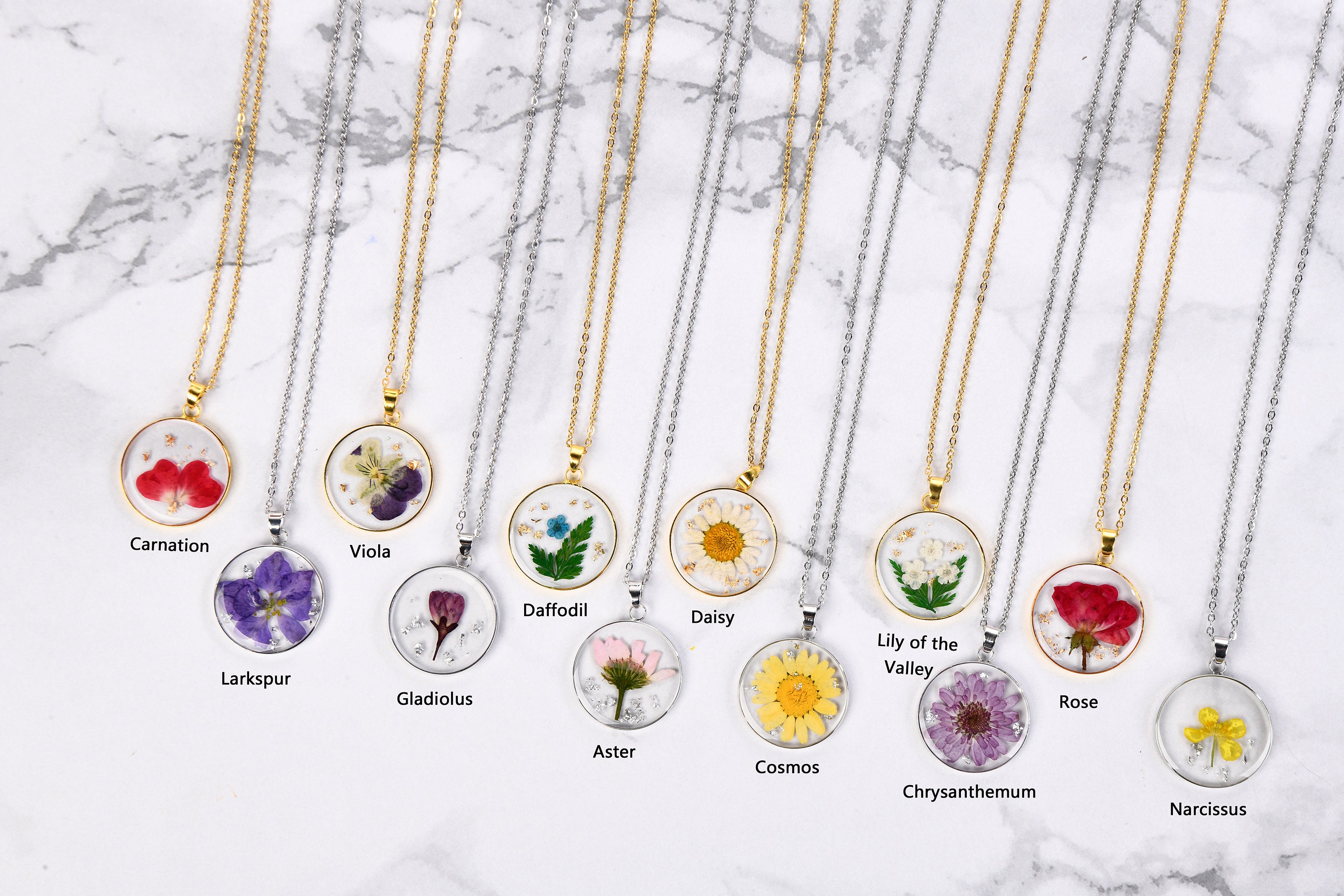 Amazon.com: CERSLIMO Birthday Gifts for Her Birth Flower Necklaces, 18K  Gold Plated Dainty January Birth Month Floral Birthstone Coin Pendant  Necklaces Carnation Wildflower Jewelry Gifts for Women : Clothing, Shoes &  Jewelry
