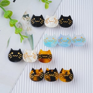 Cute Cat Hair Clip, Resin Marble Cat Shaped Hair Clip,Cute Animal birthday gift for Cat Lovers,Cat owner hair barrettes,Mother's Day gift