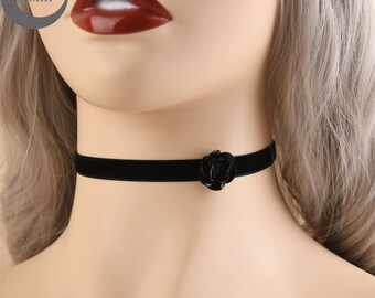 Dixinla lace Choker European and American Simple Flowers Black Velvet Ribbon Double Clavicle Neck Chain