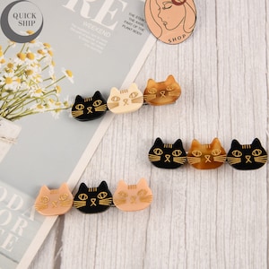 Pince à cheveux chat mignon, barrette à cheveux de chaton, pince à cheveux mignonne, pince à cheveux en acétate, pince à cheveux alligator, cadeau pour amoureux des chats, cadeau d'anniversaire, cadeau de fête des mères